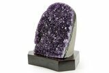 Deep Purple Amethyst Geode With Wood Base - Uruguay #364439-2